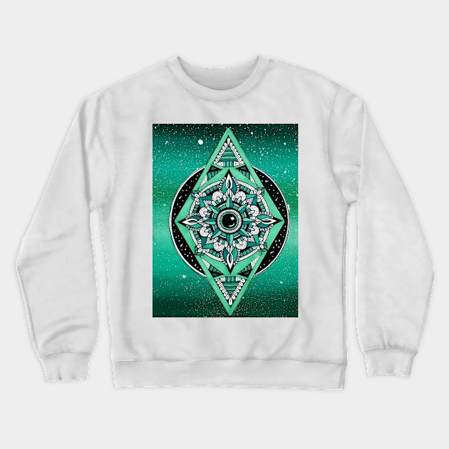 Green Galaxy Crewneck Sweatshirt by Art by Rory 